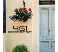 Personalized Metal House Number Sign for Outside,Custom Modern Outdoor Address Number Plaque Street Name Plaque House Letter Sign Wall Art Decor,New Home Gift Housewarming Gift (35x16cm .7"x6.2")