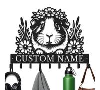 Personalized Metal Key Hooks with Guinea Pig Design, Custom Entryway Key Holder for Wall, Rustic Home Decor Organizer for Living Room & Patio, No More Lost Keys for Farmhouse Kitchen (Style-2)
