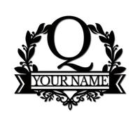 Personalized Metal Letters Sign, Black Last Name Signs for Home, Custom Last Name Wall Decor for Living Room, Bedroom, Bathroom Metal Hanging Decor (Style-17)