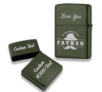 Personalized Metal Lighter Case for Zippo with Laser Engraving Text & Logo, without Insert Green