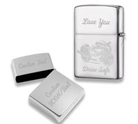 Personalized Metal Lighter Case for Zippo with Laser Engraving Text & Logo, without Insert White