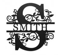 Personalized Metal Monogram Sign Custom Family Name Wall Decor Split Letter Last Name Sign Wedding Anniversary Decor Housewarming Decor Front Door Wall Art