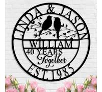 Personalized Metal Sign 50th/60th/40th/30th/25th/10th/1th Wedding Anniversary Gifts for Couples Parent Husband Wife Custom Family Name Last Name Home Decor