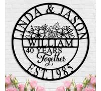Personalized Metal Sign 50th/60th/40th/30th/25th/10th/1th Wedding Anniversary Gifts for Couples Parent Husband Wife Custom Family Name Last Name Home Decor