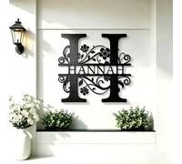 Personalized Metal Sign Custom Name signs Split Letter Monogram Wall Art Outdoor Rustproof Name Plate for outside, House, Garden (Name Sign 1)