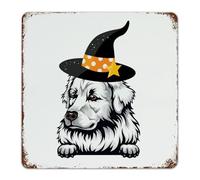 Personalized Metal Sign Maremma Sheepdog Man Cave Decor Garage Signs for Porch House Yard Spooky Ghost Dog Art Poster Gift for Outside 12x12 Inch