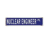 Personalized Metal Sign Nuclear Engineer Navy Blue Wall Decorations Tin Signs for Home Indoor Garage Engineer Gift Contractor Art Poster Gift for Kitchen 4x18 Inch