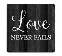 Personalized Metal Signs Outdoor Love Never FAils Room Decor for Men Aluminum Tin Signs for Porch Backyard Garden Art Poster Gift for Coffee Bar 12x12 Inch