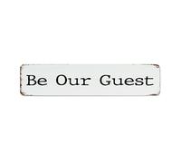 Personalized Metal Tin Sign Be Our Guest Room Decor for Men Metal Plaque for Dining Room Laundry Front Door Art Poster Gift for Gate 4x18 Inch