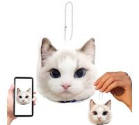 Personalized Mini Stuffed Keychain, Custom Double-sided Printed Hanging Plush Toy, Press Squeak Keyring with Pet/People Face/Body Shaped Pictures, Present for Birthday Anniversaries (convention)