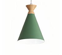 Personalized Minimalist Bedside Pendant Light Macaron Cone-Shaped Bedroom Pendant Lamp Modern Nordic Style Bar Counter Hanging Lamp for Balcony Hallway E27 Screw Metal Lampshade Chandelier(Green)