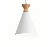 Personalized Minimalist Bedside Pendant Light Macaron Cone-Shaped Bedroom Pendant Lamp Modern Nordic Style Bar Counter Hanging Lamp for Balcony Hallway E27 Screw Metal Lampshade Chandelier(White)