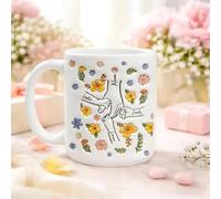 Personalized Mom Coffee Mug Custom Mugs with Kids Names Gifts for mom, 3D Inflated Effect, You Hold Our Hands Also Our Hearts Coffee Cup Mothers Day Gift for Grandma Mama Birthday from Daughter Son
