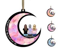 Personalized Mom Daughters On The Moon Window Hanging Suncatcher Custom Name Portrait Suncatcher Ornament Grandma Mum Mother Mom Gifts for Birthday,03