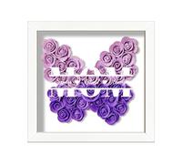 Personalized Mom Flower Shadow Box, Custom Heart Shaped Rose Frame with Kids Names, Grandma Name Flower Box, Family for Mother's Day Birthday