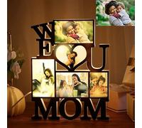 Personalized MOM Night Light with Multi Photo Custom WE Love You MOM Photo Frame Wall Lamp Customized Led Frames Lamp Acrylic Album Plaque Decor Gifts for Mother's Day Father's Day (WE Love You MOM)