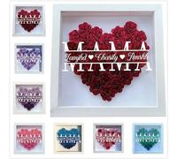 Personalized Mom We Love You Flower Shadow Box with Names Custom Mom Monogram Heart Shadow Box Frame Mothers Day Customized Gift for Mom Grandma's Wife from Daughter Son Husband