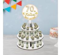 Personalized Money Cake,Custom Cash Holder Stand with 25 Bill Slots Name Age,Money Box,Variable Age for Her Him Birthdays Party Decorations