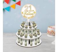 Personalized Money Cake,Custom Cash Holder Stand with 25 Bill Slots Name Age,Money Box,Variable Age for Her Him Birthdays Party Decorations
