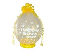 Personalized Money Gift Balloon Kit, 18 Inch Clear Birthday Stuffing Balloon with Pull Bow, Confetti, 14 Color Options, DIY Money Holder (Yellow)