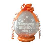 Personalized Money Gift Balloon Kit, 18 Inch Clear Birthday Stuffing Balloon with Pull Bow, Confetti, 14 Color Options, DIY Money Holder (Orange)