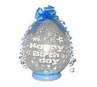 Personalized Money Gift Balloon Kit, 18 Inch Clear Birthday Stuffing Balloon with Pull Bow, Confetti, 14 Color Options, DIY Money Holder (Light Blue)