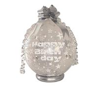 Personalized Money Gift Balloon Kit, 18 Inch Clear Birthday Stuffing Balloon with Pull Bow, Confetti, 14 Color Options, DIY Money Holder (Silver)