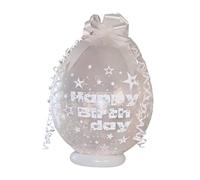 Personalized Money Gift Balloon Kit, 18 Inch Clear Birthday Stuffing Balloon with Pull Bow, Confetti, 14 Color Options, DIY Money Holder (White)