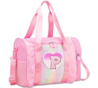 Personalized Monogram Dance Bag for Girls - 3-6 Years Kids Lightweight Water Resistant Oxford Backpack for Ballet Cheerleading Sleepovers Gymnastics, Pink, P
