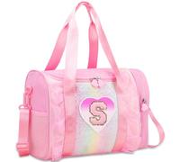 Personalized Monogram Dance Bag for Girls - 3-6 Years Kids Lightweight Water Resistant Oxford Backpack for Ballet Cheerleading Sleepovers Gymnastics, Pink, S