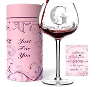 Personalized Monogram Gifts for Women - Customized Initial A-Z Wine Glass, Unique Birthday Christmas Gifts for Her, Mom, Wife, Sister, Daughter, Friend (Letter G)