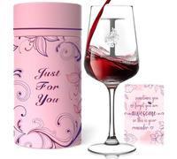 Personalized Monogram Wine Glass Gifts for Women - Customized A-Z Wine Glass with Gift Box & Greeting Card, Unique Birthday Anniversary Christmas Gifts for Her, Mom, Wife, Sister, Daughter, Friend (I)