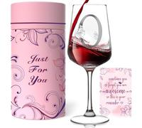 Personalized Monogram Wine Glass Gifts for Women - Customized A-Z Wine Glass with Gift Box & Greeting Card, Unique Birthday Anniversary Christmas Gifts for Her, Mom, Wife, Sister, Daughter, Friend (O)