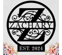 Personalized Monogram with Family Last Name and Established Year, Custom Metal Wall Decor, Anniversary or Wedding Gift, Monogram Wall Art for Couples, Home, or Entryway