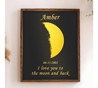 Personalized Moon Photo Frame, Custom Name and Date Moon Photo Frame, The Way The Moon Looked The Day We Met/wedded/Engaged, Birthday Gift, Father's Day Mother's Day Gift
