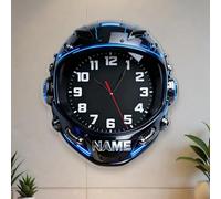 Personalized Motorcycle Helmet Wall Clock, Custom Name Helmet Wall Clock, Motorcycle Helmet Acrylic 2D Wall Art Decoration for Bedroom Living Room Studio, Anniversary Birthday Gifts for Motor Lovers