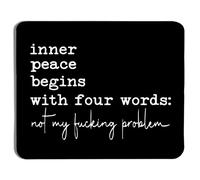 Personalized Mouse Pad Inner Peace Begins with Four Words Funny Gaming Mousepad Desk Pad 25x30cm for Typing,PC,Game