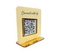 Personalized Multi Business QR Code Sign,Custom QR Display Sign Scan to Pay Face-book Web Social Media Sign QR Code Plaque Colors include sky blue, gold, rose, lavender (A QR Code)