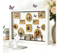 Personalized Museum of Us Photo Frame, Custom Mini Museum DIY Silhouette Shadow Box with Light & Figurines, Romantic Anniversary Valentine’s Day Gift for Couples, Him, Her