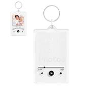 Personalized Music Song Photo Keychain, Custom Photo Text Acrylic Keyring, Custom Keychain Customized Acrylic Music Song Key Ring Personalized Picture Keychains Anniversary Christmas Gifts (1 Pack)