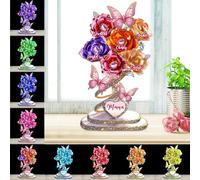 Personalized My Garden Gift For Mom Grandma Personalized Mother Custom Shaped Acrylic Plaque With 1-10 Kid's Names Roses & Butterflies Gift for Mothers Birthday From Daughter Son Mom From Husband