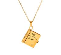Personalized My Little Star Book Necklace for Daughter,My Incredible Daughter Little Star Book Necklace,Openable 6Pages of Engraved Information Books Necklaces Carries Everlasting Love,Adjustable