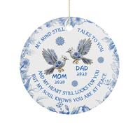 Personalized My Mind Still Talks to You Memorial Ceramic Ornament Custom Name Memorial Bereavement Ornaments Hanging Decor Remembrance Sympathy Gifts for Loss of Loved Ones Dad Mom