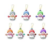 Personalized Name 7-15 Pieces Family Snowman Christmas Tree Ornaments, 7 Color Customized Hanging Ornament Decoration Gifts, Xmas Tree Décor