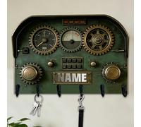 Personalized Name Aircraft Cockpit Themed Wall Hooks Gift for Men Women Pilot Custom 2D Flat Print Aircraft Cockpit Key Holder Coat Hanger Rack for Bedroom Living Room Home Office Hallway Decorative