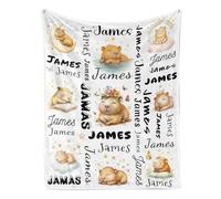 Personalized Name and Capybara Blanket - 30x40 Inch Soft Flannel Blanket for Kids, Family, Perfect Custom Gift for Any Occasion