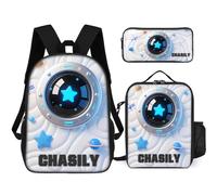 Personalized Name Astronaut Rocket Space Backpack for Lover Friends Custom Universe Adventurer Theme Backbag 3 Pcs Set Funny Outdoor Travel Hiking Camping Cartoon Daypack Bag