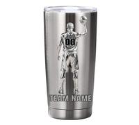 Personalized Name Basketball Tumbler Cups, Custom Sport Basketball Player Stainless Steel Tumblers Coffee Mug with Name Number, Customized Christmas Father's Day Birthday Basketballs Gift for Dad Men