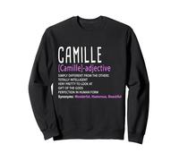 Personalized Name Description Camille Sweatshirt, Adult Unisex, Black, X-Large