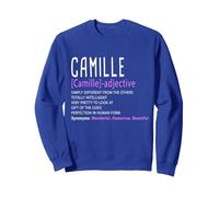 Personalized Name Description Camille Sweatshirt, Adult Unisex, Royal Blue, Medium